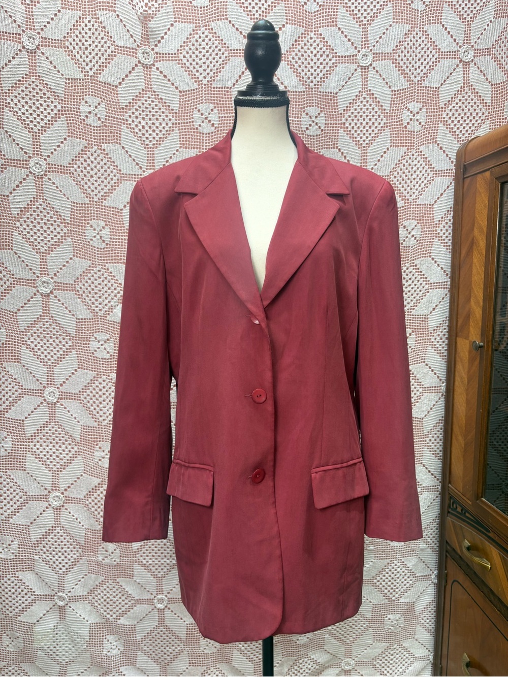 Vintage Liz Claiborne | Raspberry 100% Silk Blazer / Jacket